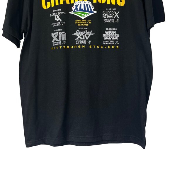 Reebok Pittsburgh Steelers Tshirt NFL Record Six-Time Super Bowl Champions New - Picture 4 of 10